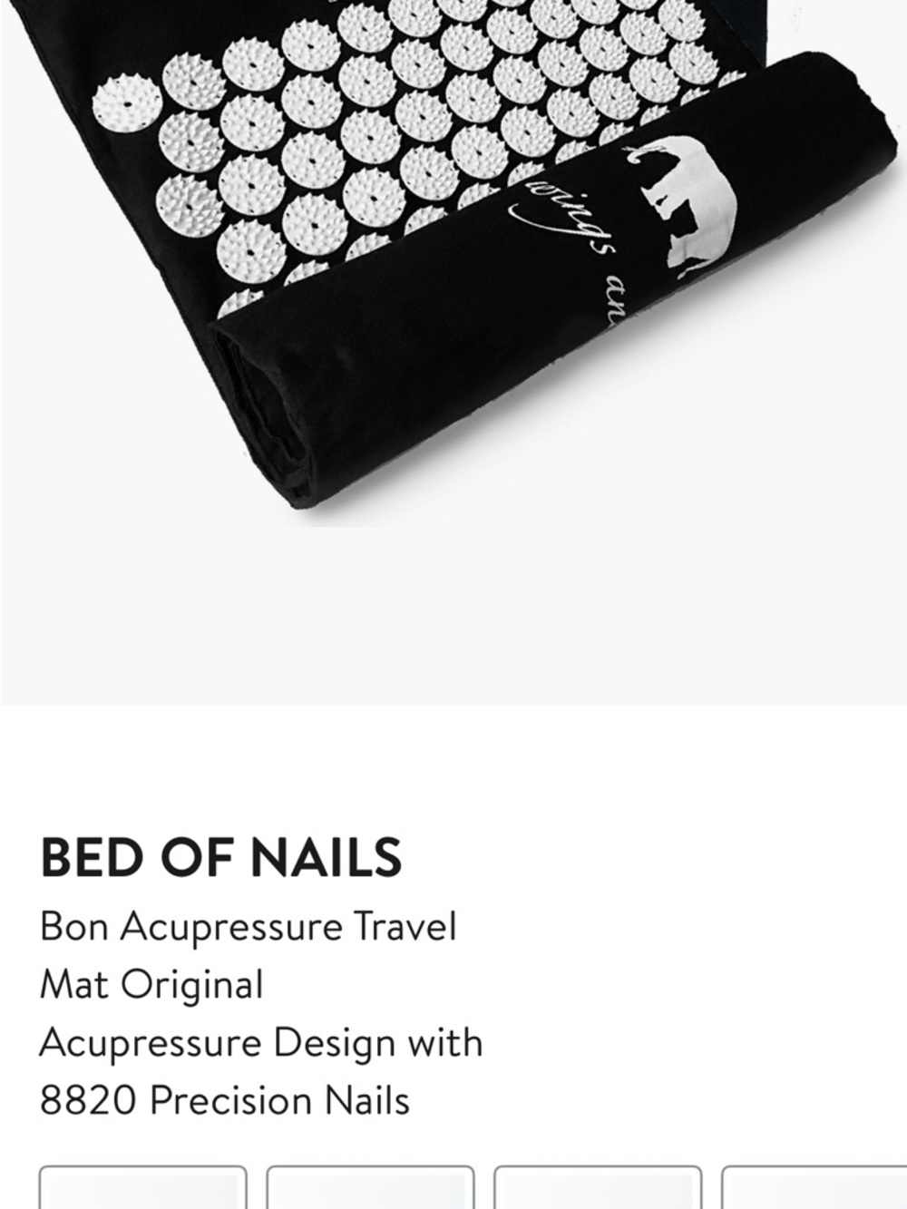 Bed of Nails Acupressure Travel Mat — Black